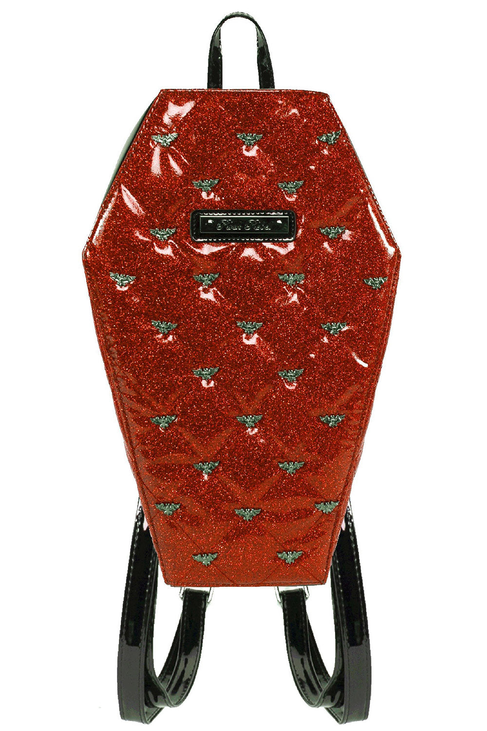 Mina Quilted Bat Coffin Backpack [RED]
