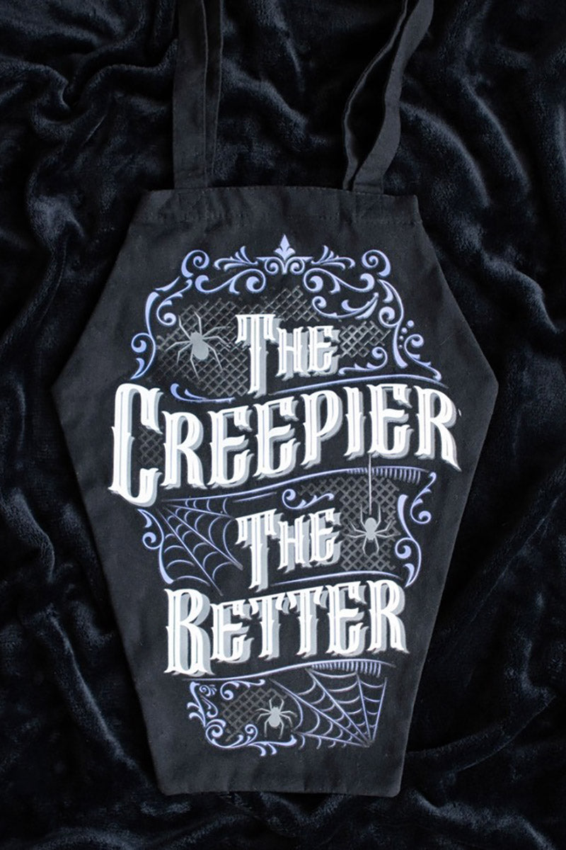 The Creepier the Better Coffin Shaped Tote Bag