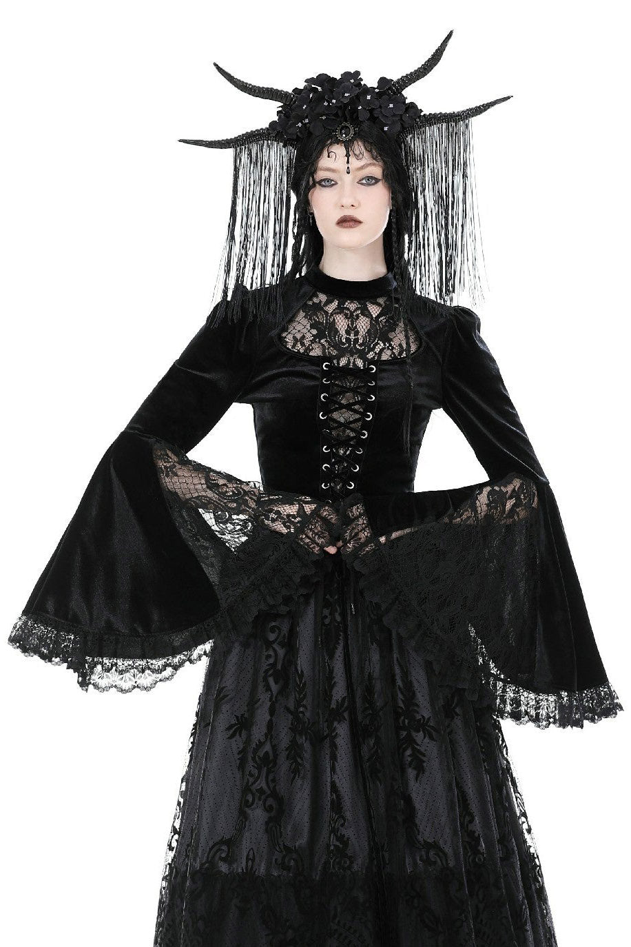 Night Sabbath Velvet Victorian Top