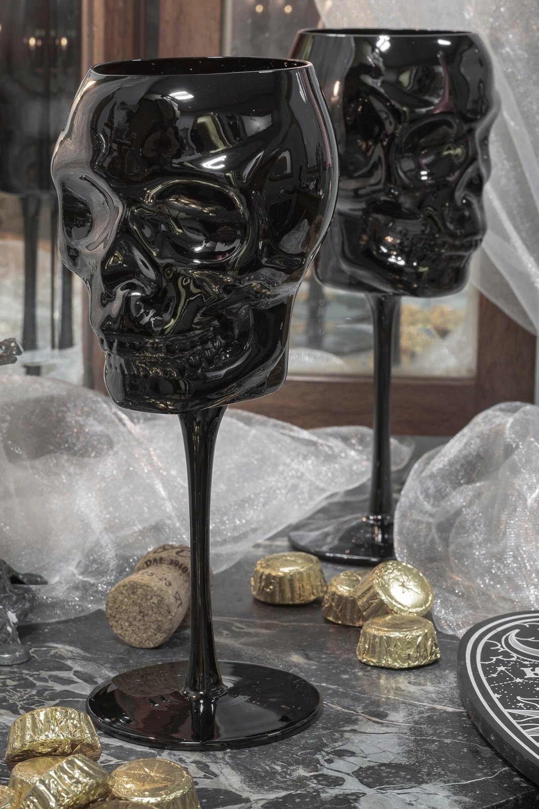 Cranium Wine Glasses [BLACK]