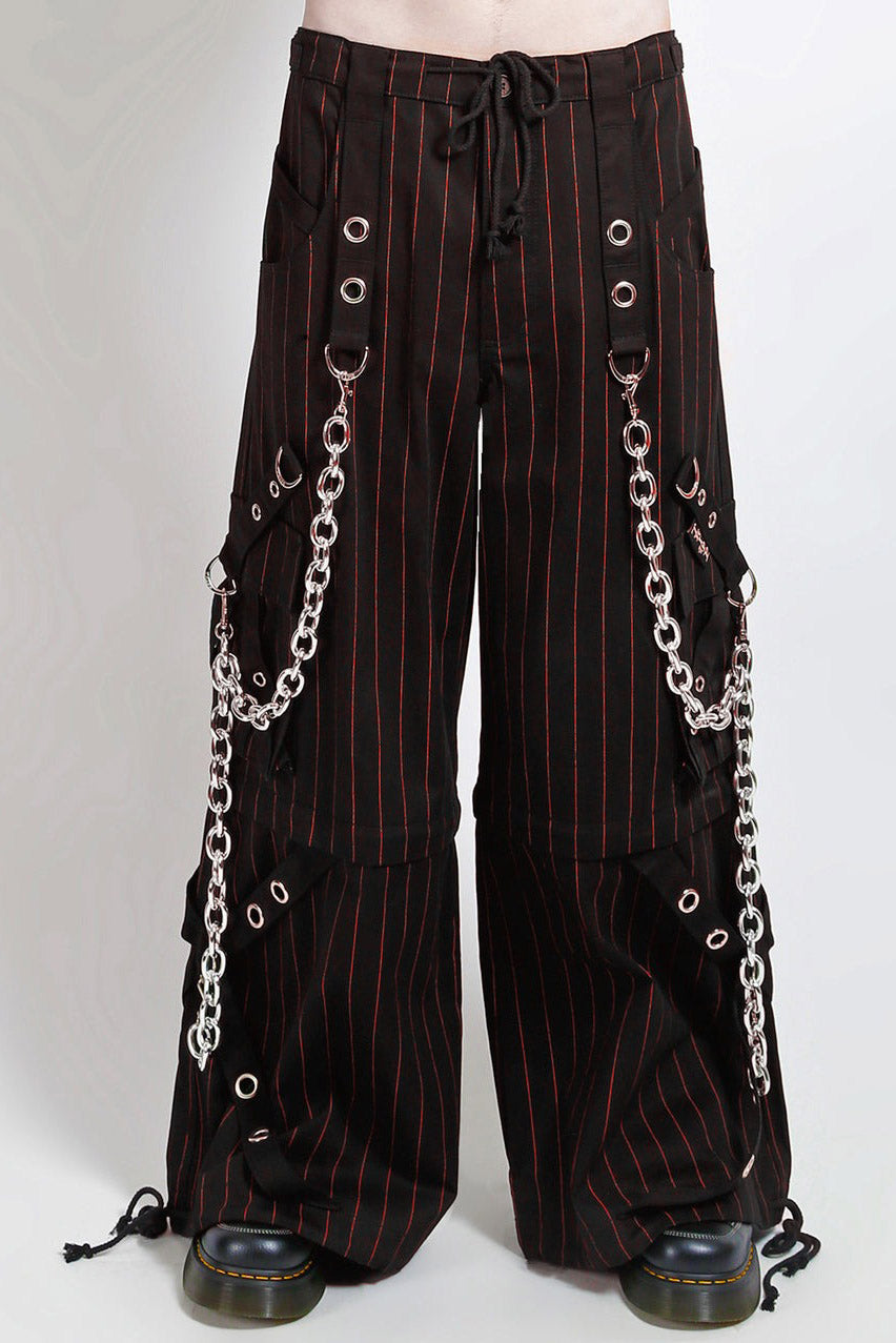 Tripp NYC Godfather Chain Stripe Pants [Black/Red]