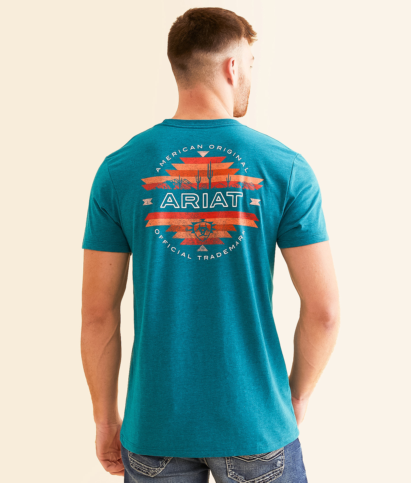 Ariat Carlsbad Canyon T-Shirt - Men's T-Shirts in Cyan Black Heather