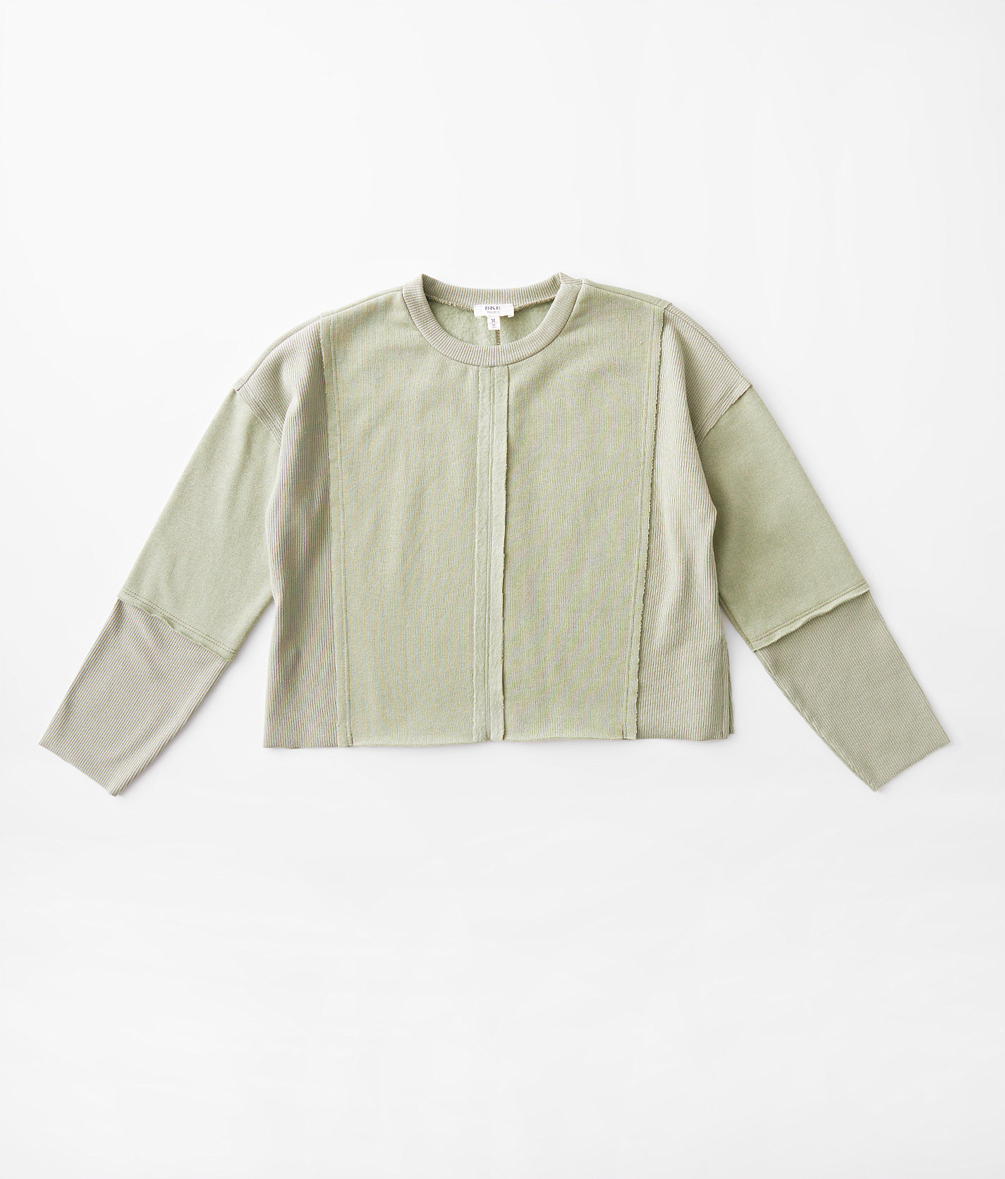 Girls - BKE Raw Edge Pieced Pullover - Girl's Sweatshirts in Seagrass