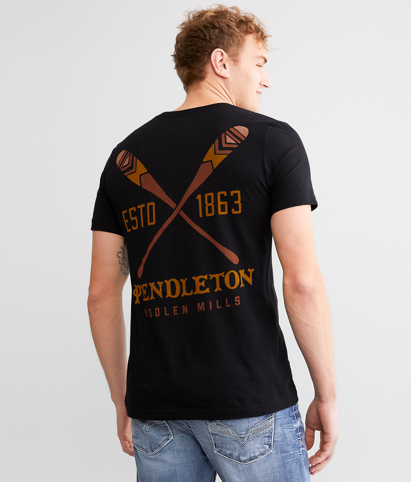 Pendleton Paddle T-Shirt - Men's T-Shirts in Black Brown