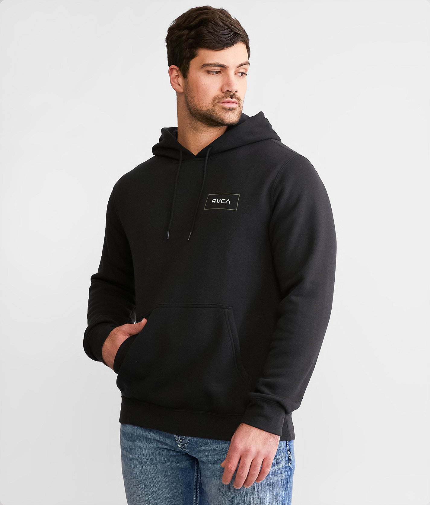 RVCA Split Square Hooded Sweatshirt - Men's Sweatshirts in Black