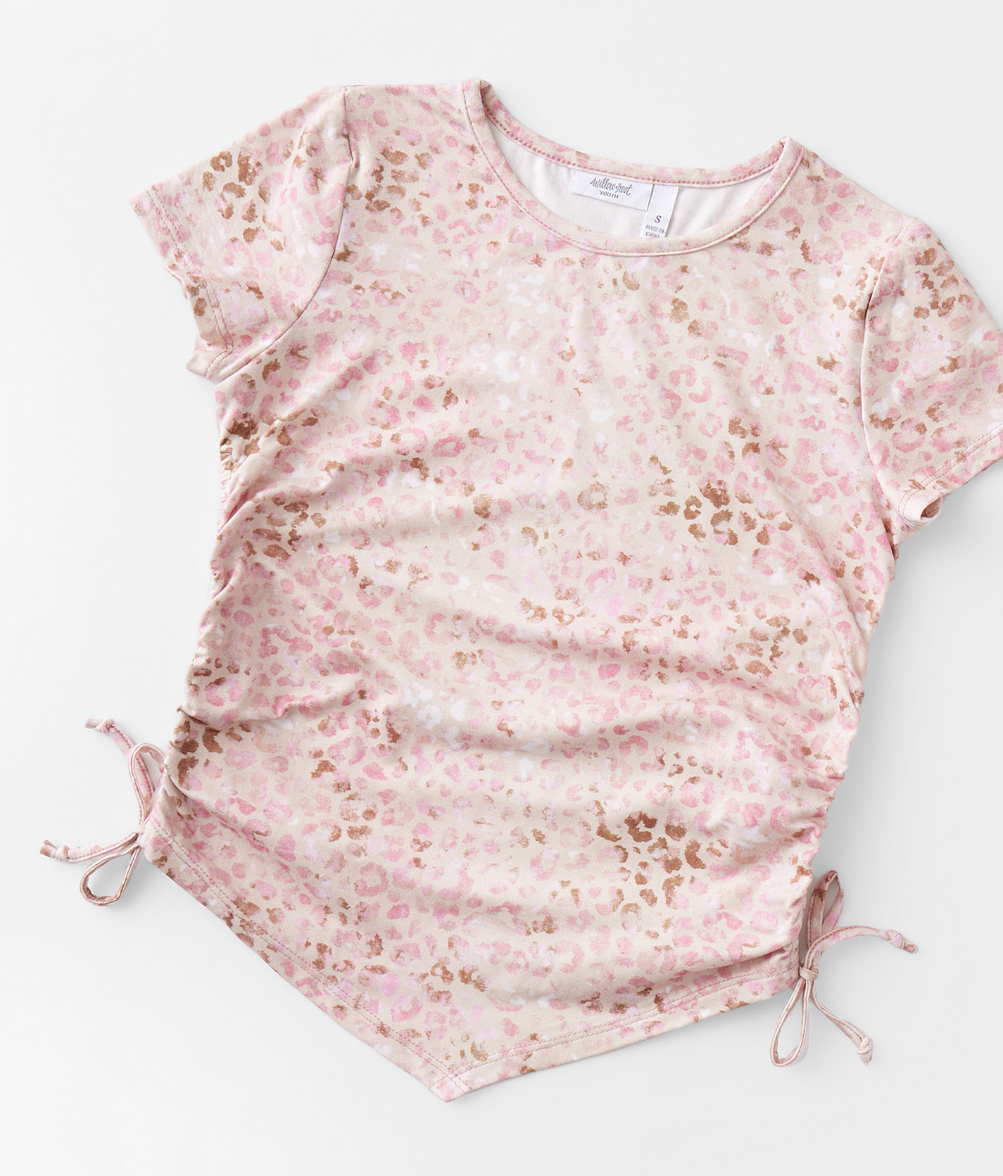 Girls - Willow & Root Cheetah Hanky Top - Girl's Shirts & Blouses in Taupe Pink