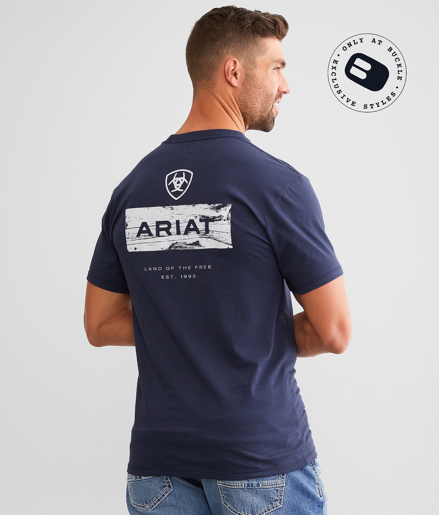 Ariat Stacks T-Shirt - Men's T-Shirts in Blue Dusk