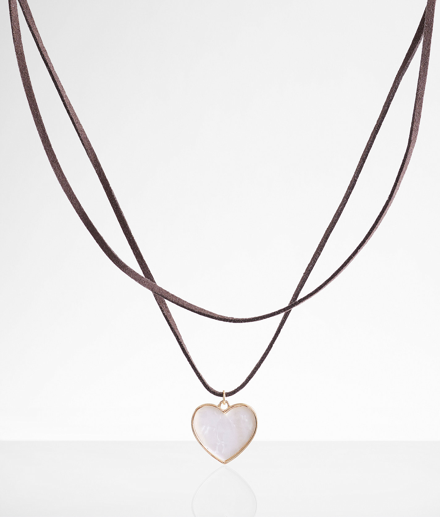 boutique by BKE Tiered Heart Necklace - Women's Jewelry in Brown