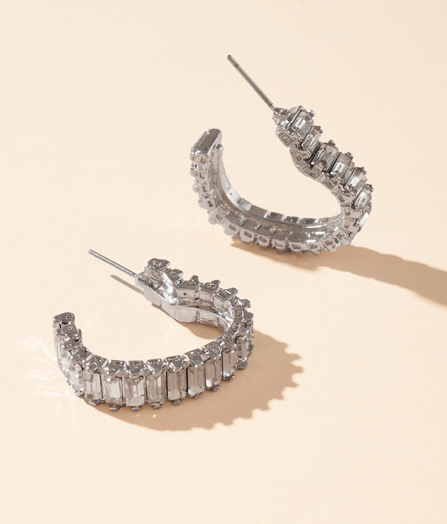 boutique by BKE Glitz Heart Earring - Women's Jewelry in Silver