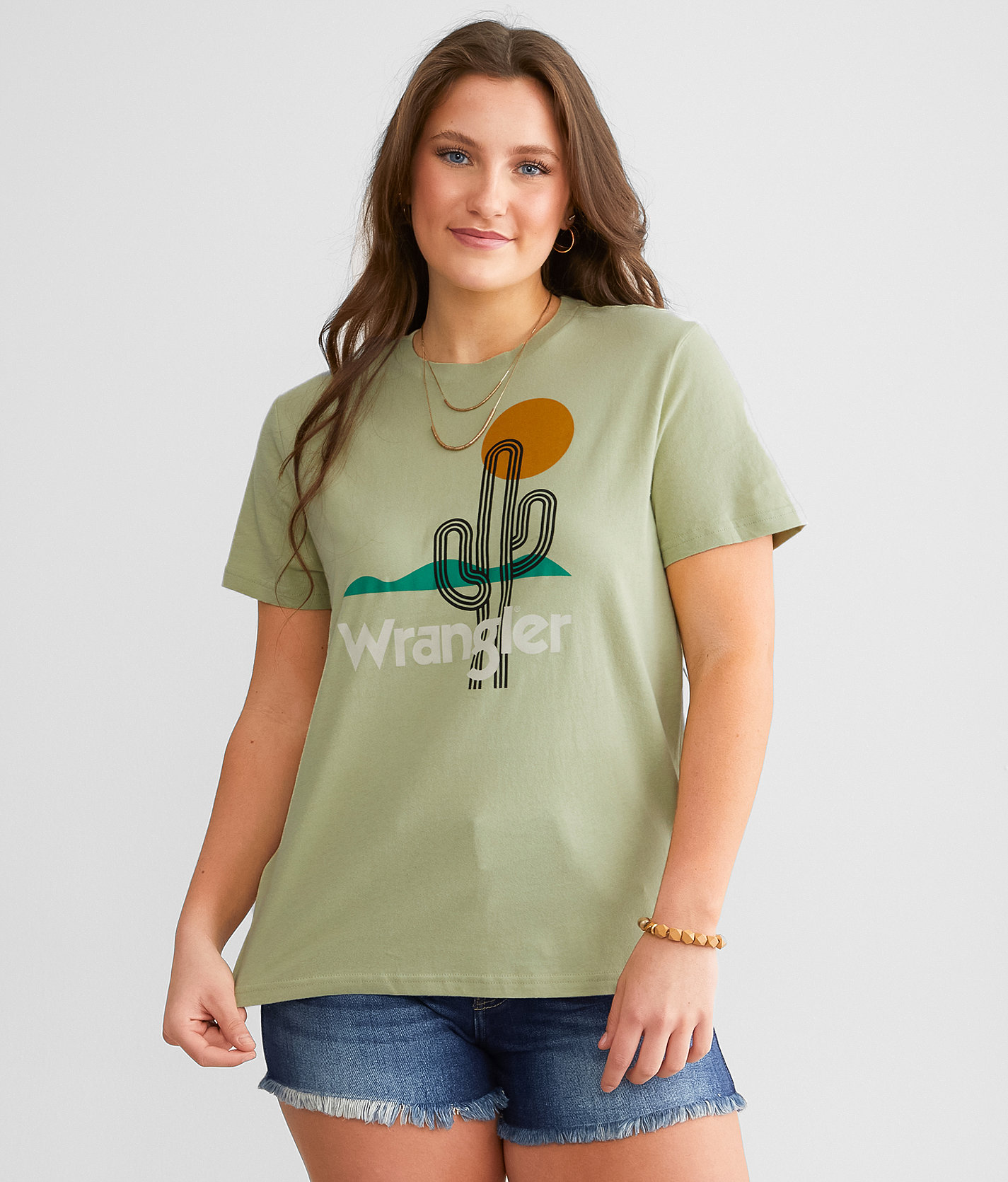 Wrangler® Retro Cactus Sun T-Shirt - Women's T-Shirts in Rust Brick