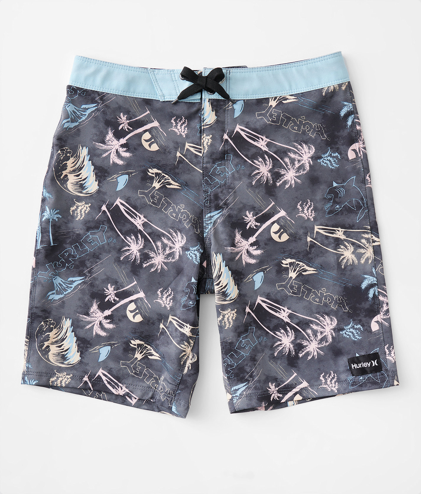Boys - Hurley Volcano Doodle Stretch Boardshort - Boy's Swimwear in Shadow Black