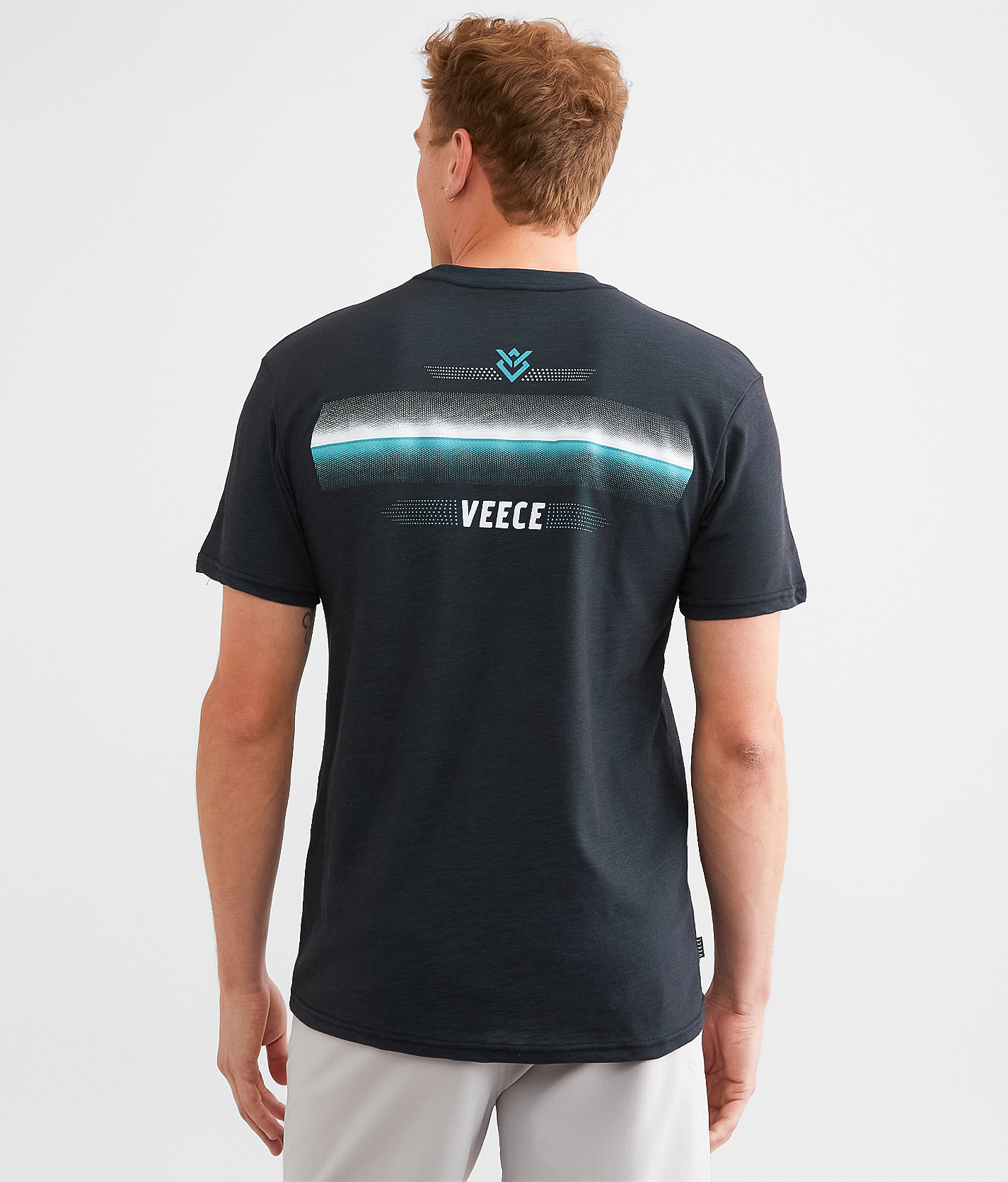 Veece Split Stripe T-Shirt - Men's T-Shirts in Black Everglade