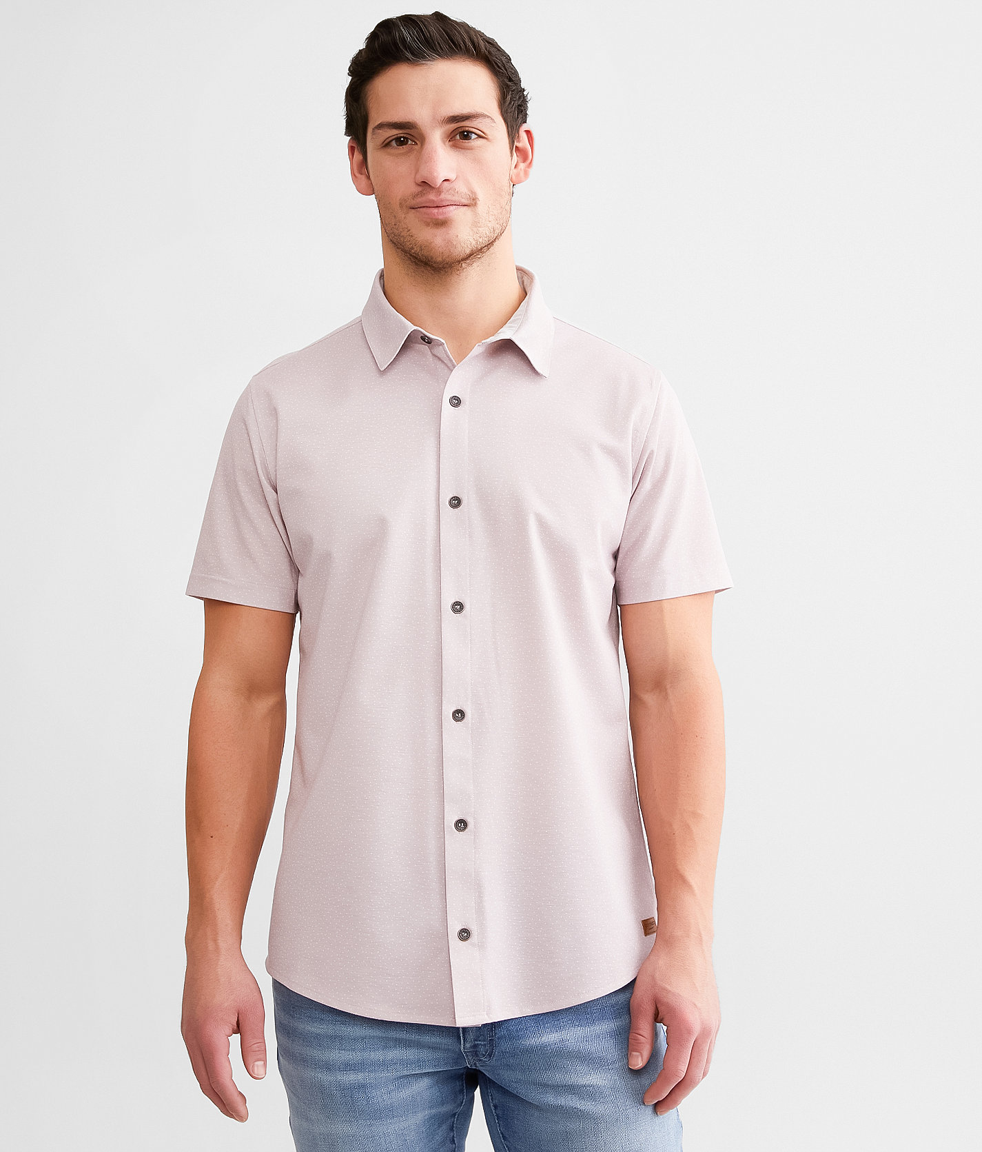 Outpost Makers Polka Dot Stretch Shirt - Men's Shirts in Light Pink