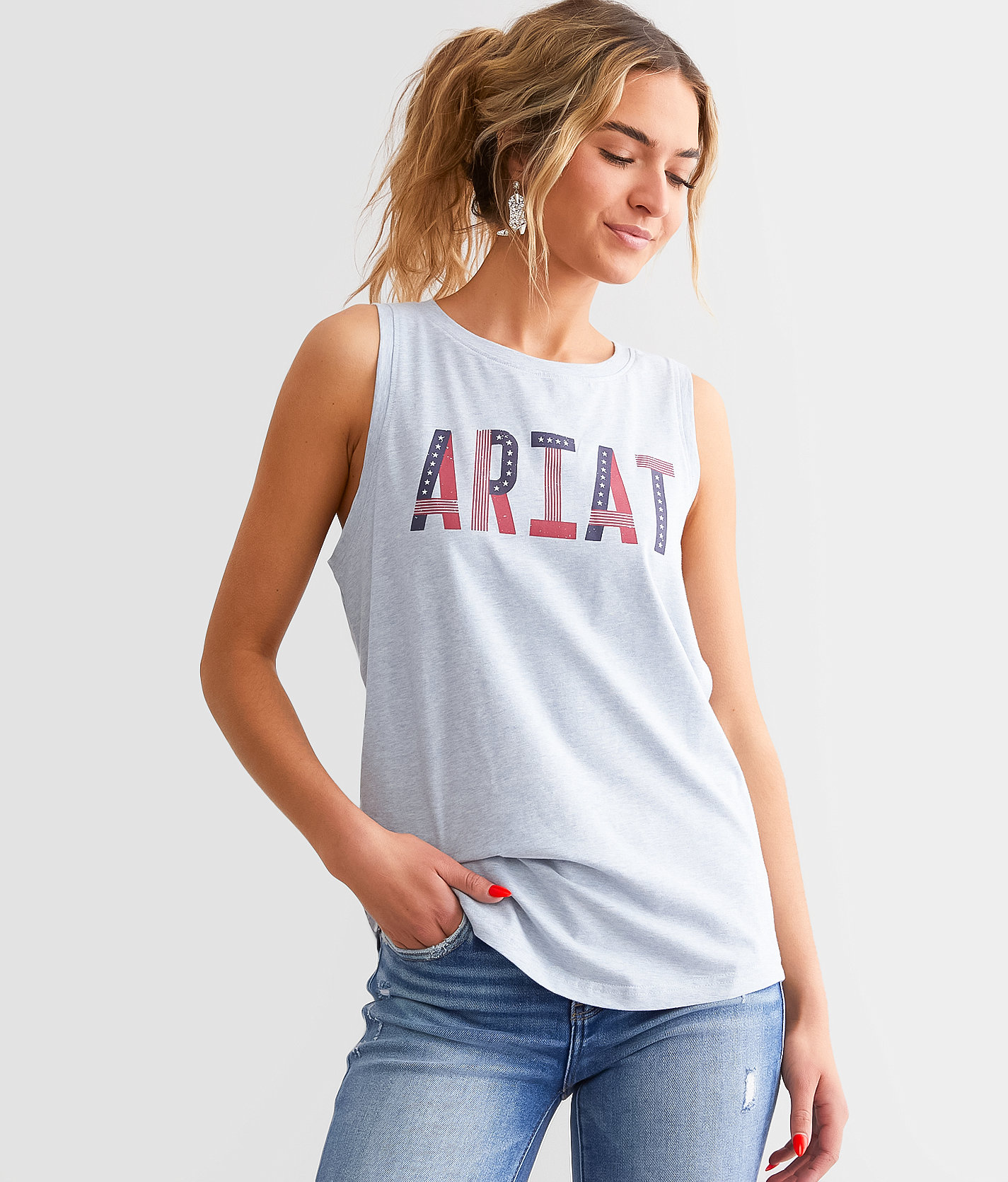 Ariat Pride Tank Top - Women's Tank Tops in Chambray Blue
