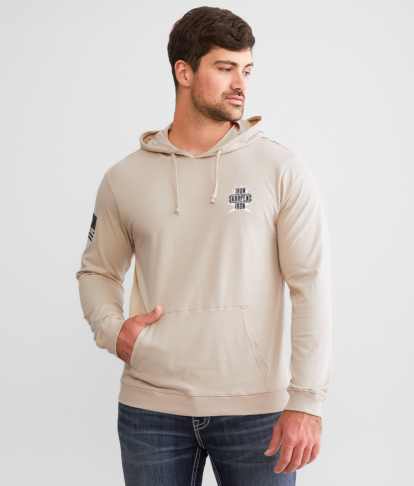 Howitzer Iron Sharpens Iron Hoodie - Men's Sweatshirts in Sand
