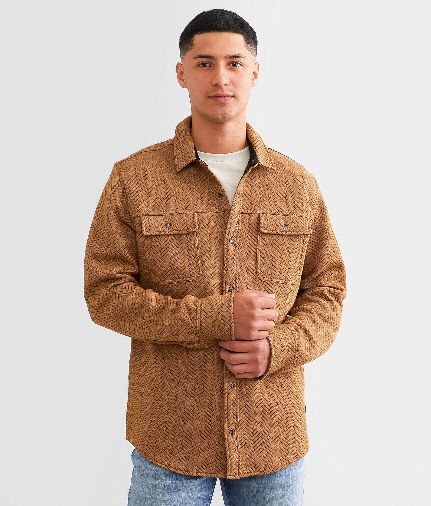 Outpost Makers Herringbone Shirt - Men's Shirts in Khaki Black