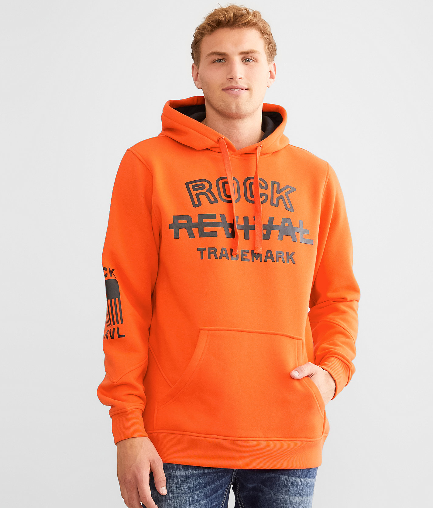 Rock Revival Bronx Hooded Sweatshirt - Men's Sweatshirts in Orange
