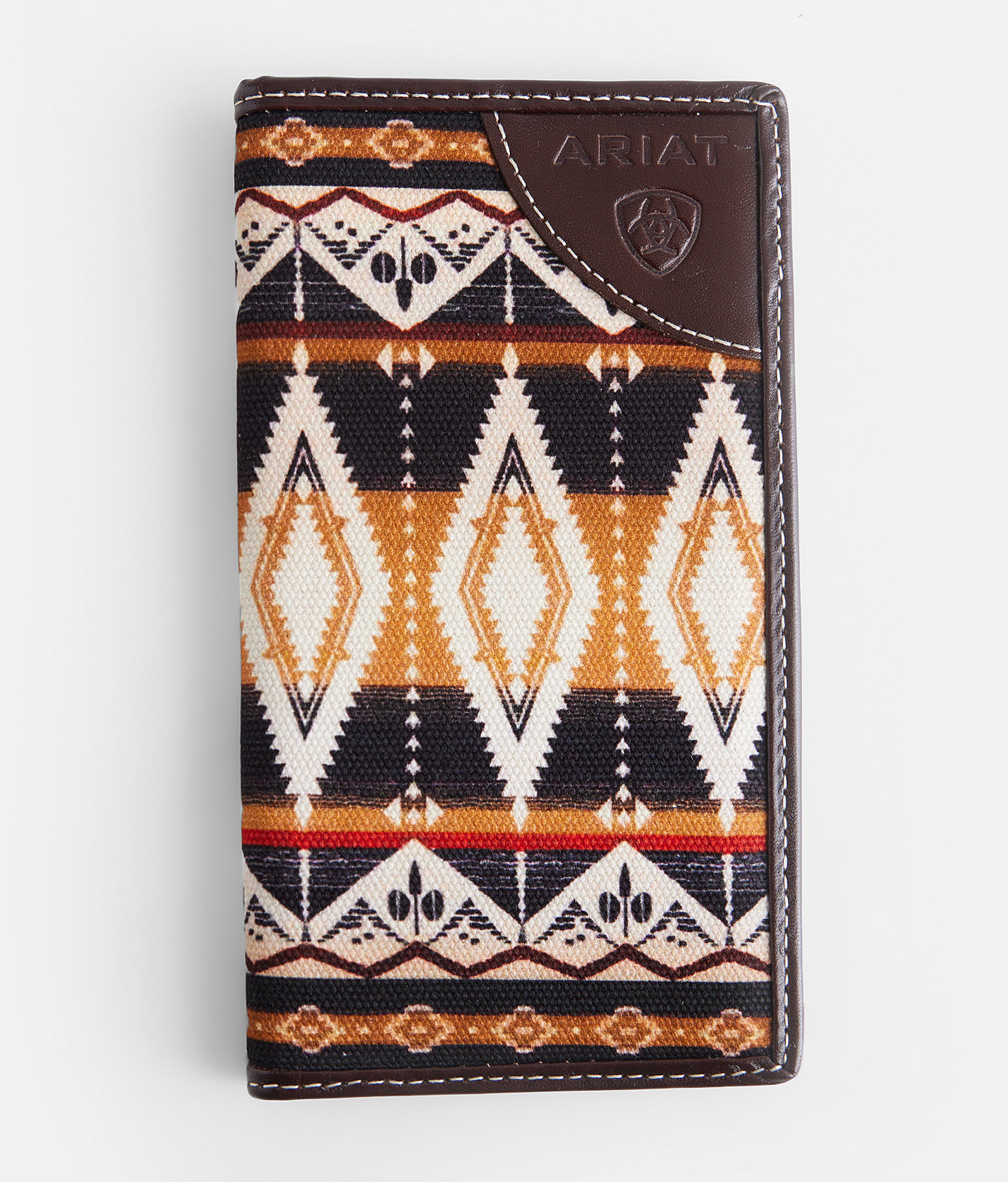 Ariat Southwestern Leather Checkbook Wallet - Men's Bags & Wallets in Multi