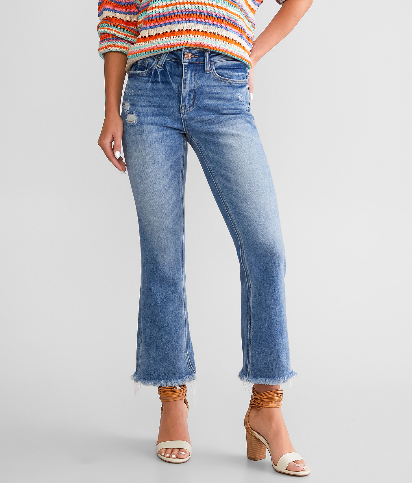 VERVET High Rise Cropped Flare Stretch Jean - Women's Jeans in Amber