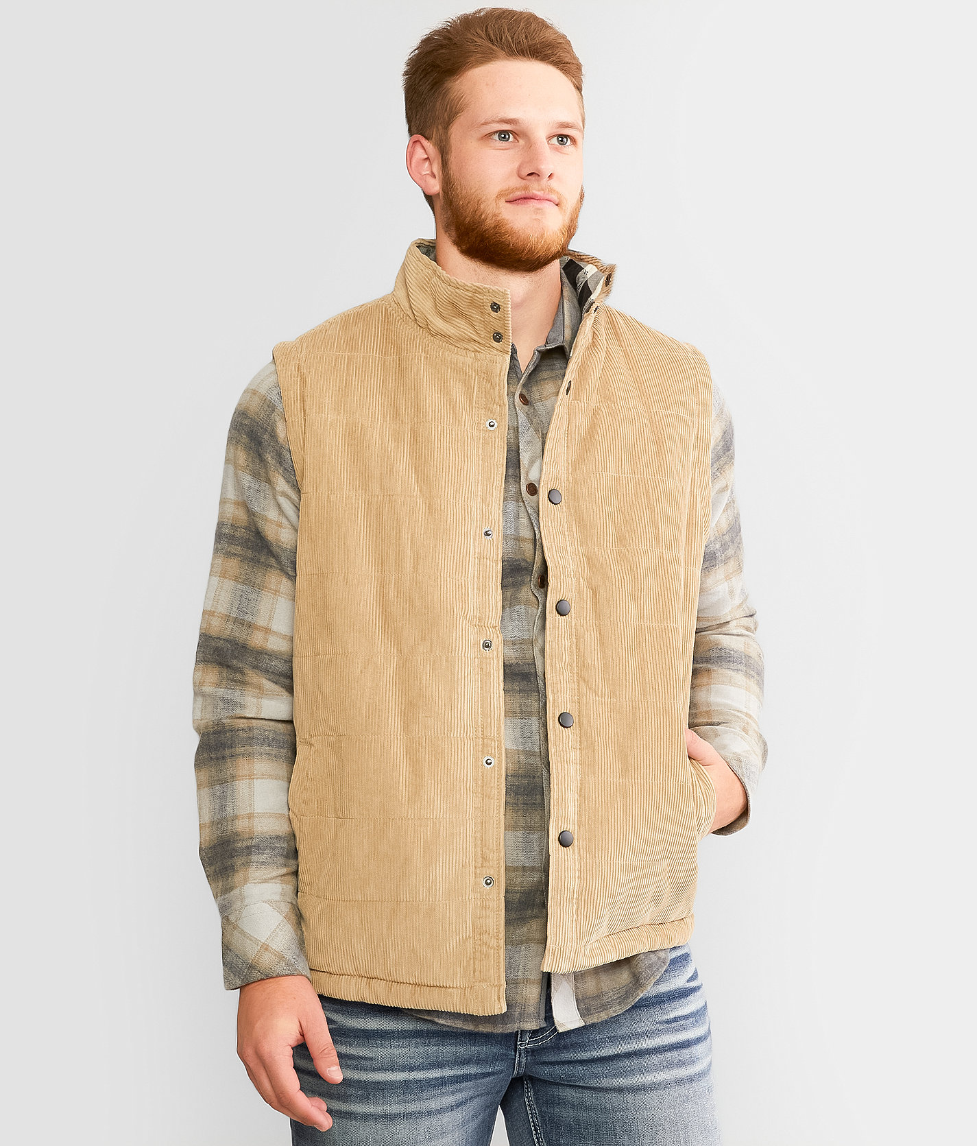 Departwest Corduroy Vest - Men's Coats & Jackets in Dry Brush