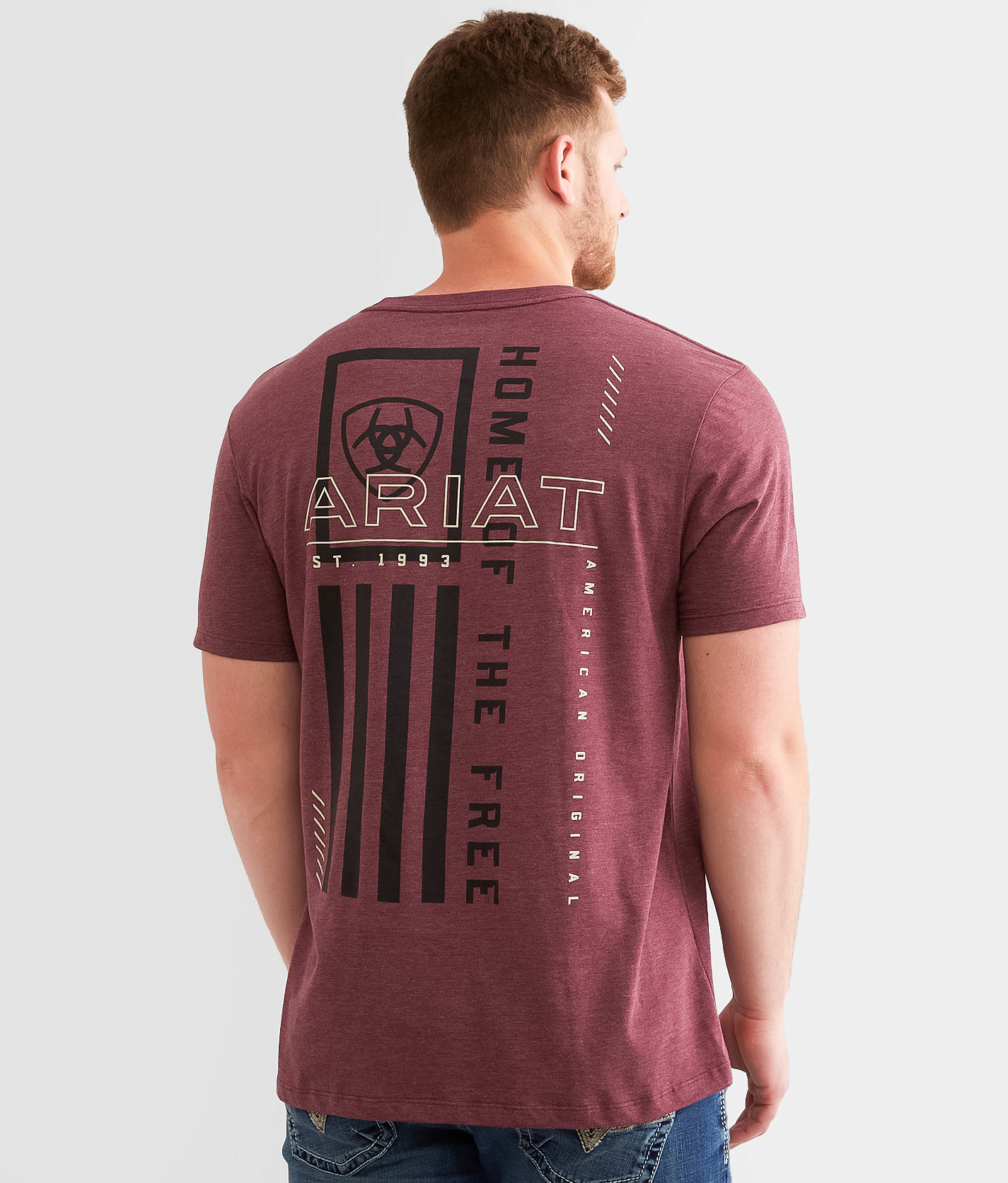 Ariat American Echelon T-Shirt - Men's T-Shirts in Maroon Heather