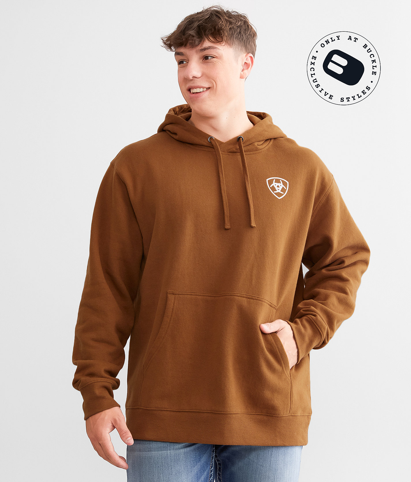 Ariat Gray Duck Camo Hooded Sweatshirt - Men's Sweatshirts in Chestnut Horse