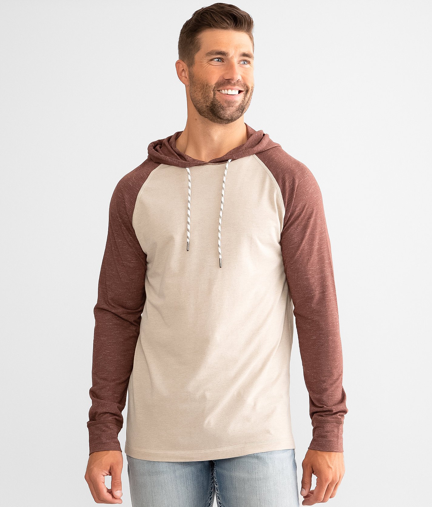 BKE Lamont Raglan Hoodie - Men's Sweatshirts in Brunette Rubber