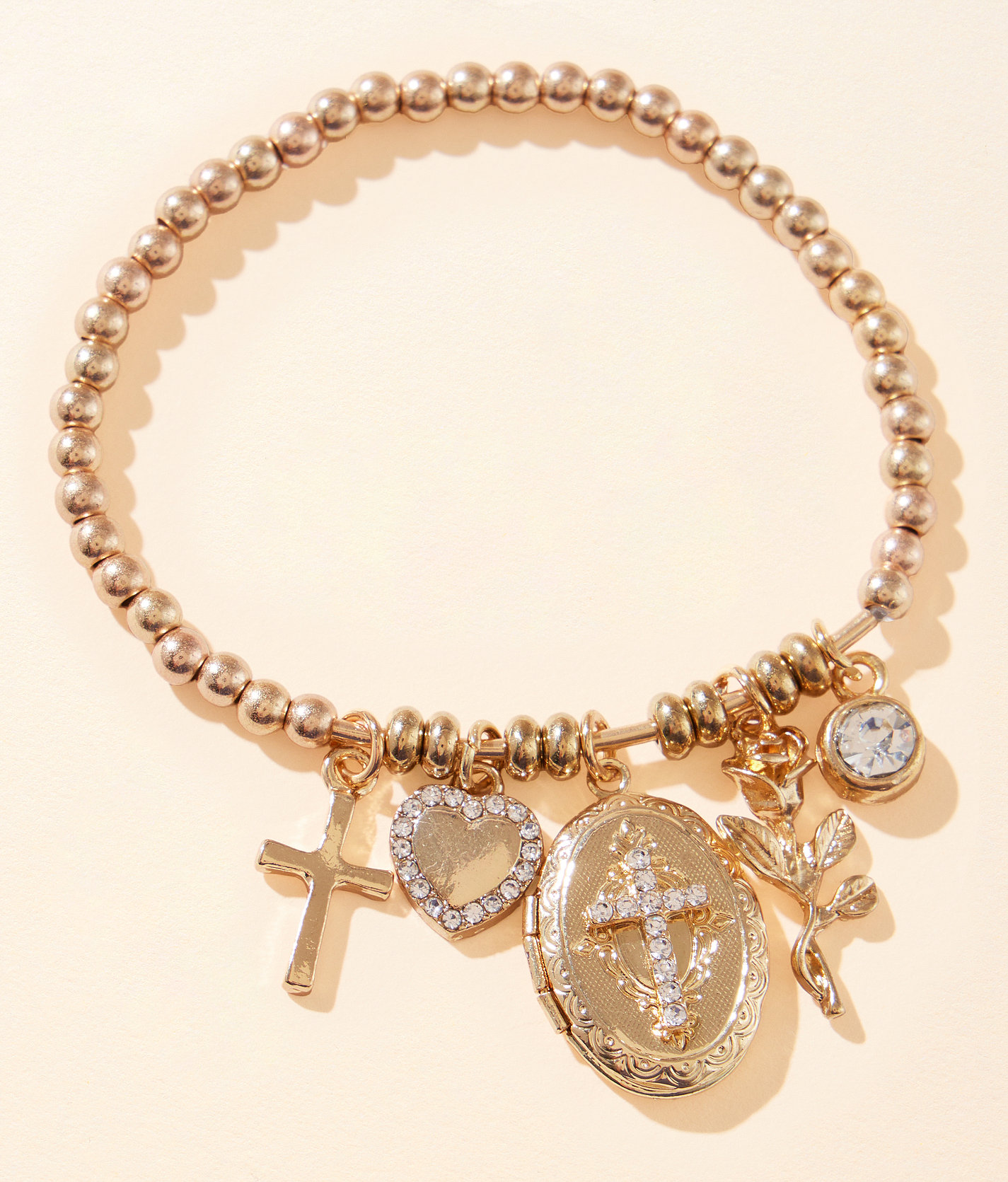 BKE Western Locket Charm Bracelet - Women's Jewelry in Gold