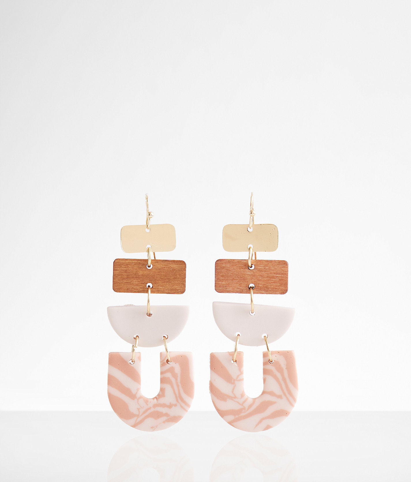boutique by BKE Tiered Drop Earring - Women's Jewelry in Gold Pink