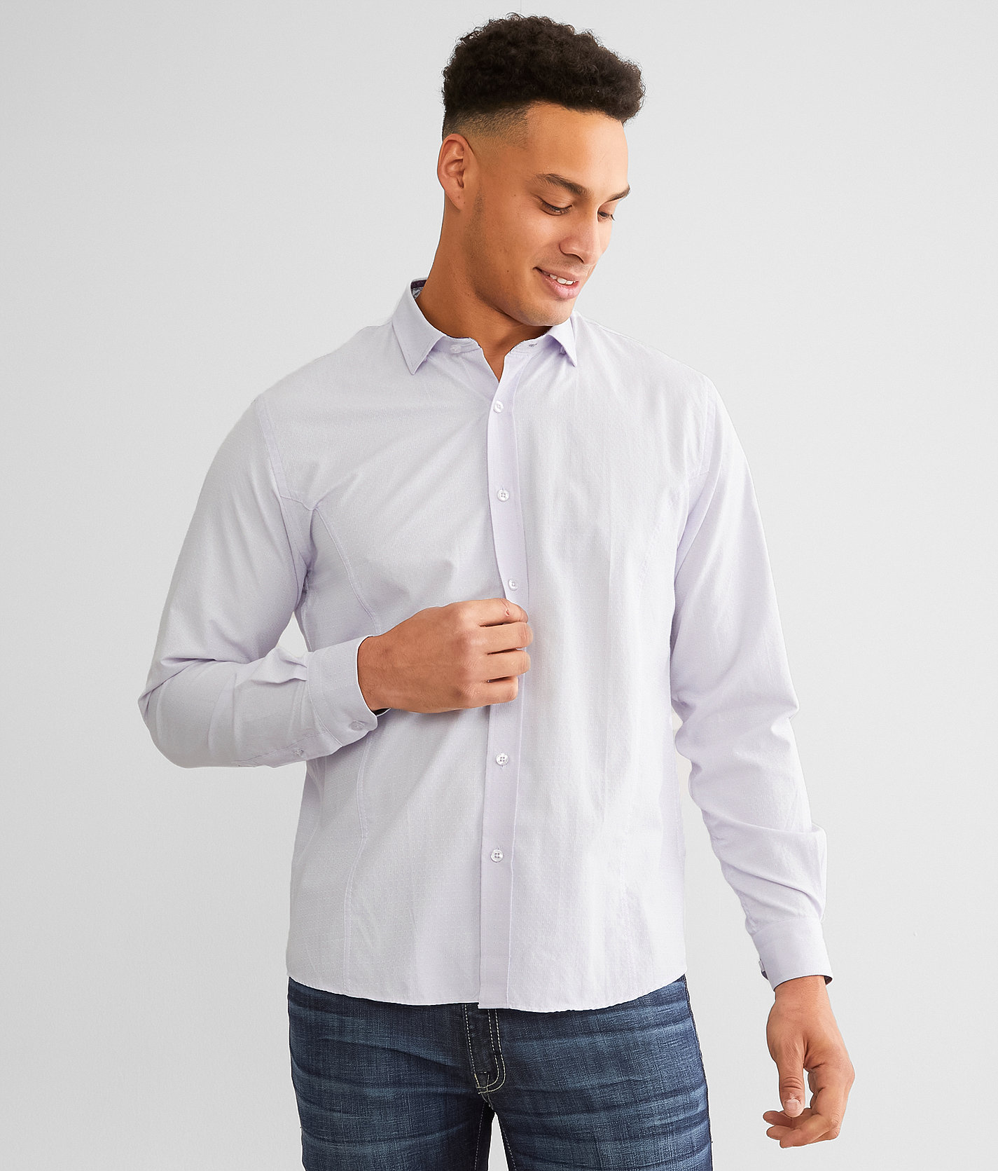Eight X Jacquard Shirt - Men's Shirts in Lilac