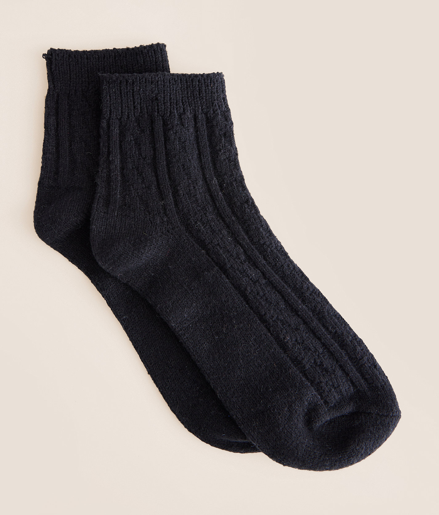 BKE x Muk Luks Ankle Socks - Women's Socks in Black Cable
