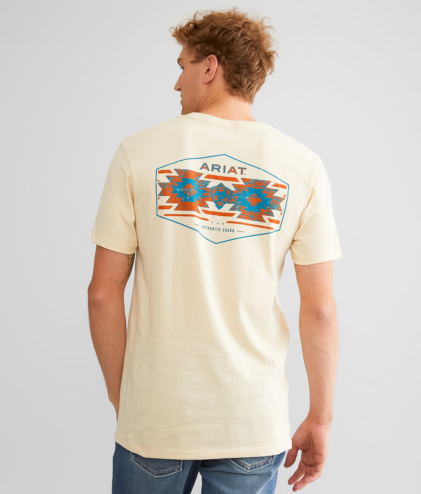 Ariat Wooden Serape Hex T-Shirt - Men's T-Shirts in Wood Ash