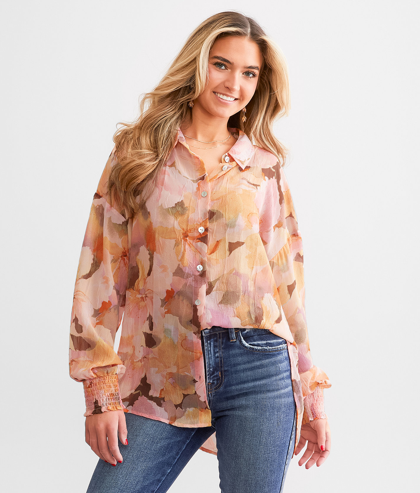 Daytrip Floral Chiffon Blouse - Women's Shirts & Blouses in Floral