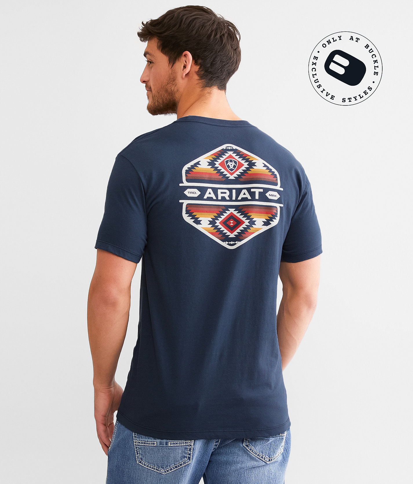 Ariat Chinelos Hex T-Shirt - Men's T-Shirts in Blue Dusk