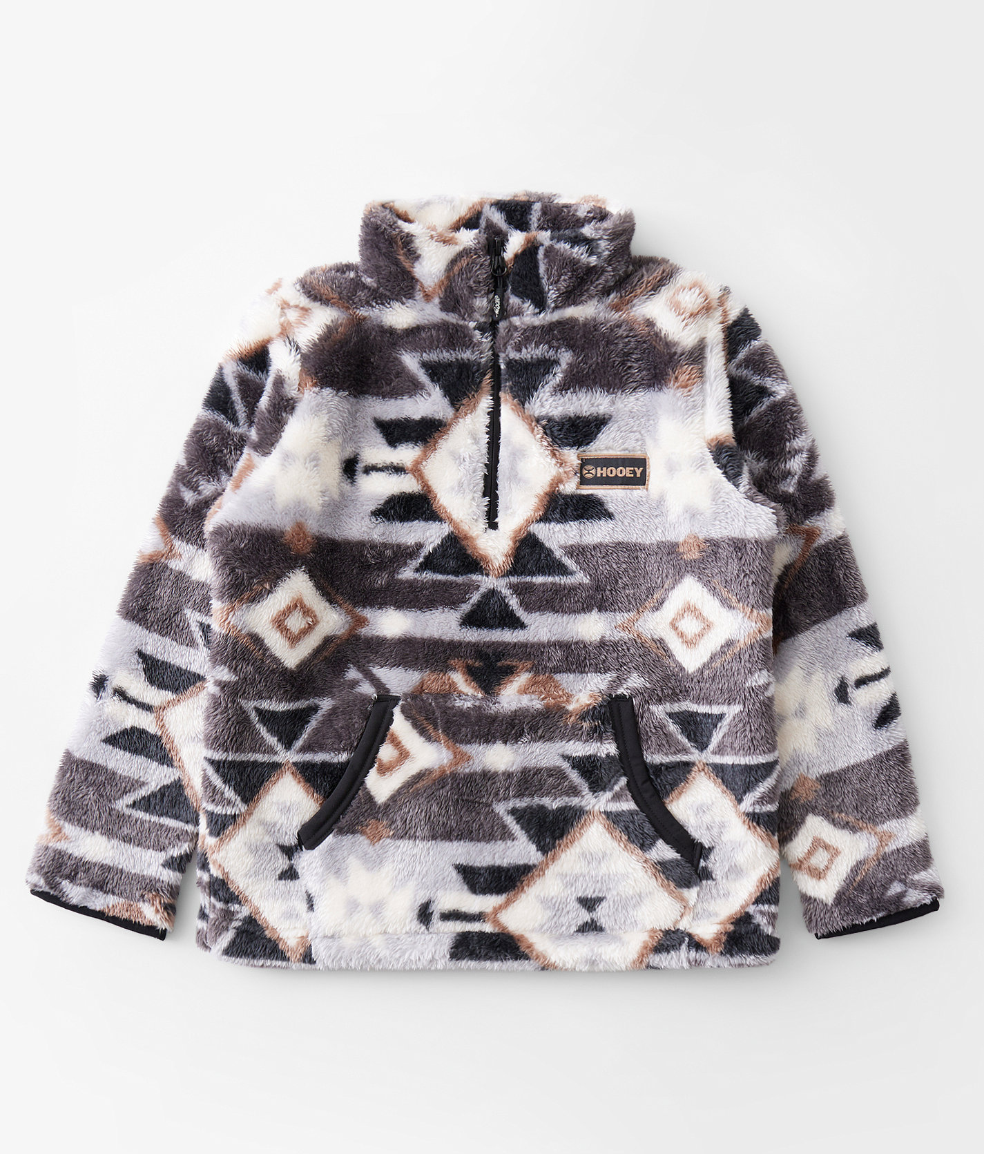 Boys - Hooey Aztec Fleece Pullover - Boy's Sweatshirts in Grey Aztec