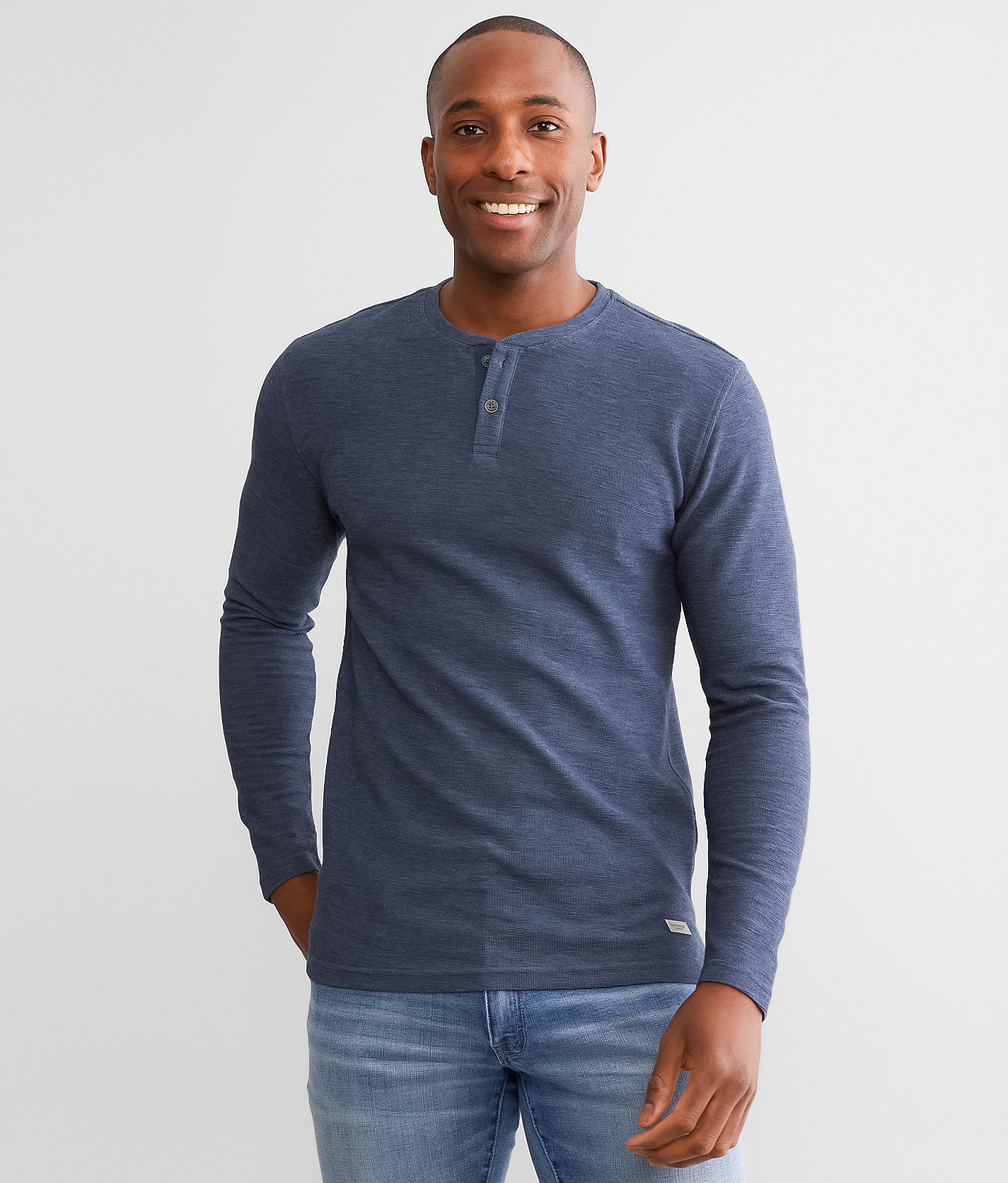 Outpost Makers Textured Henley - Men's T-Shirts in Navy