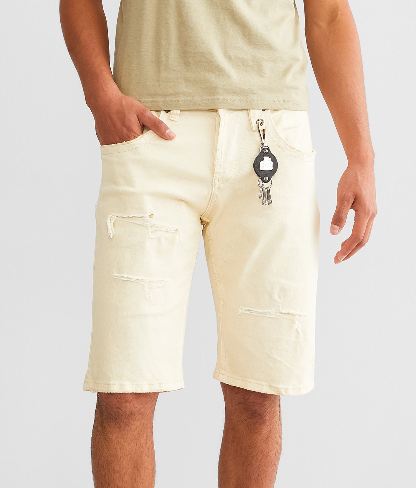 Smuggler's Moon Slim Stretch Short - Men's Shorts in Off White