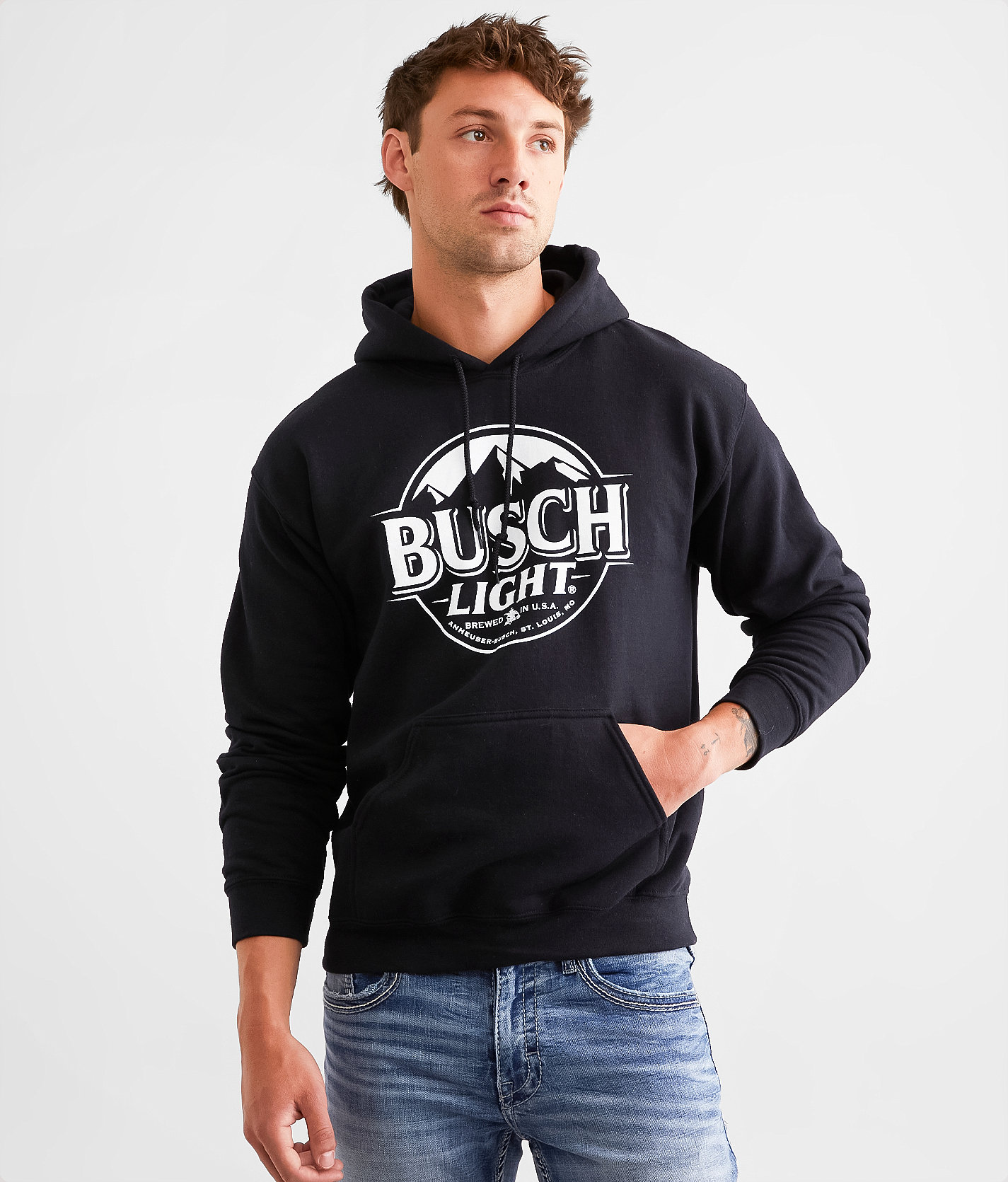 Brew City Busch Light® Hooded Sweatshirt - Men's Sweatshirts in Black