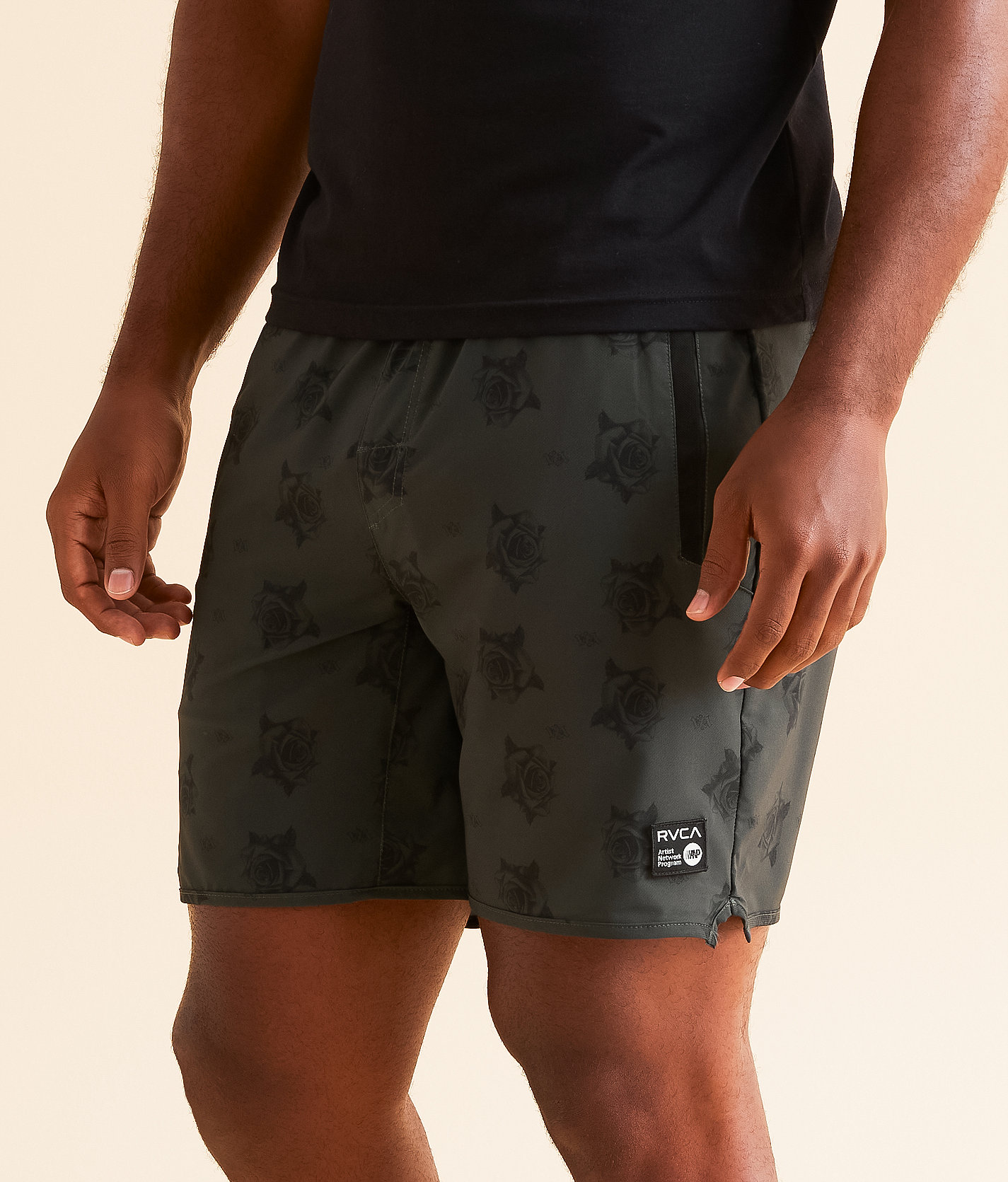 RVCA Benj Yogger Stretch Short - Men's Shorts in Smoke