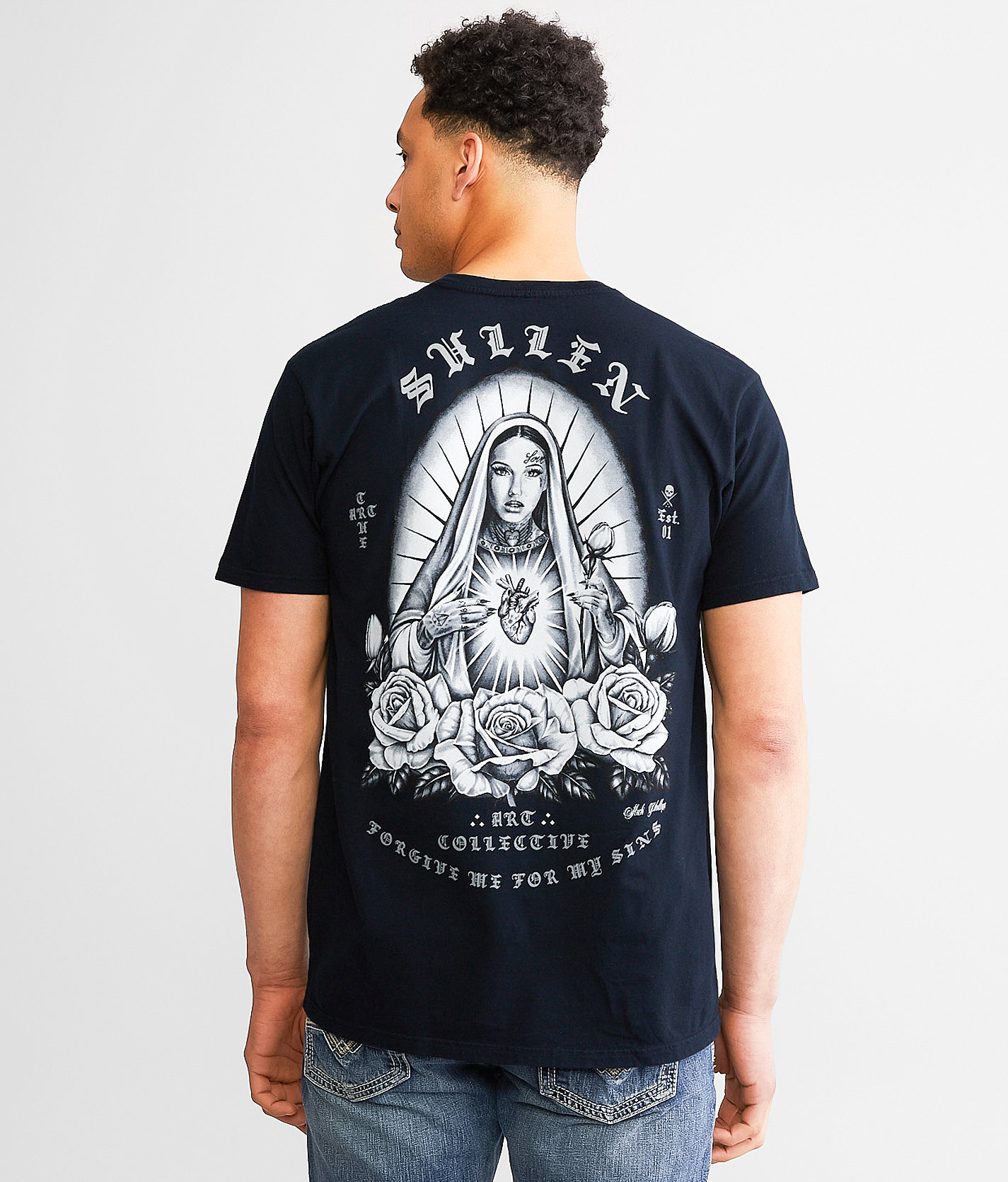 Sullen Mother Mary T-Shirt - Men's T-Shirts in Obsidian