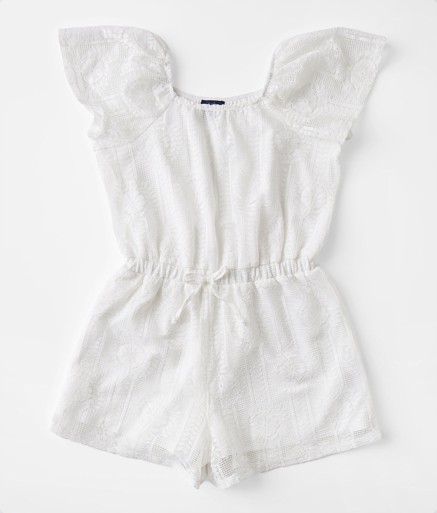 Girls - Daytrip Flutter Lace Romper - Girl's Rompers & Jumpsuits in White