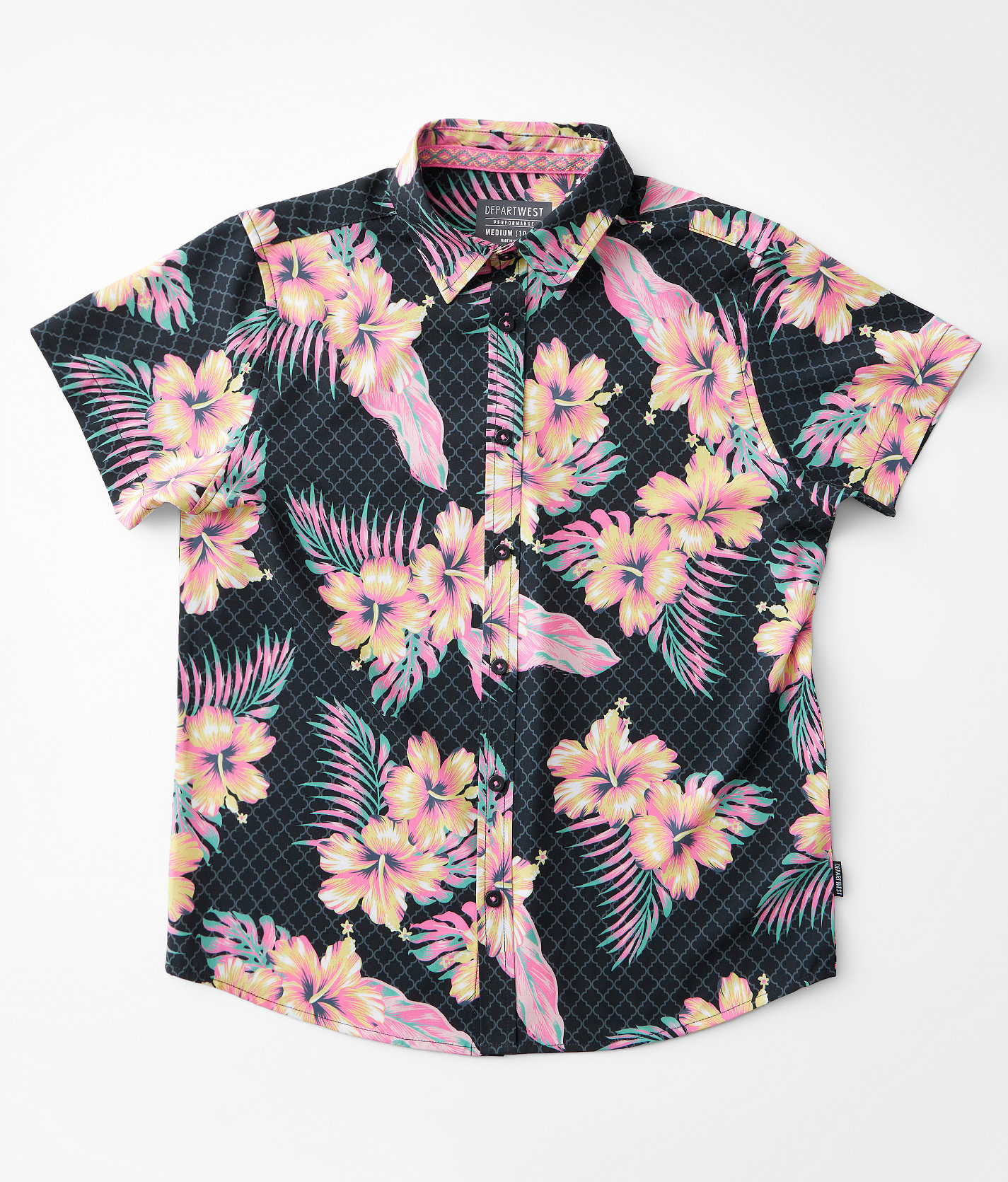 Boys - Departwest Tropical Performance Stretch Shirt - Boy's Shirts in Black