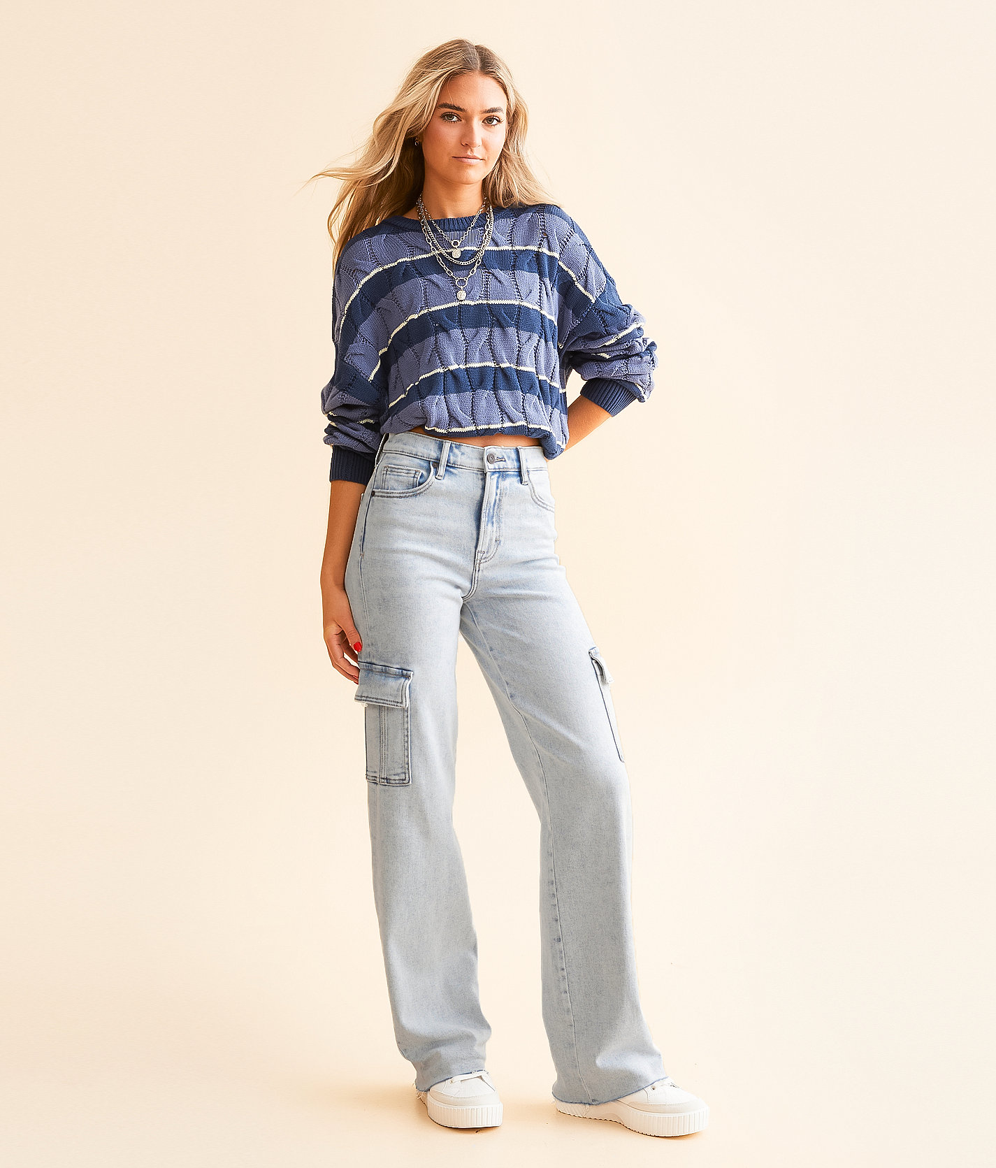 HIDDEN Logan Dad Cargo Stretch Jean - Women's Jeans in Light