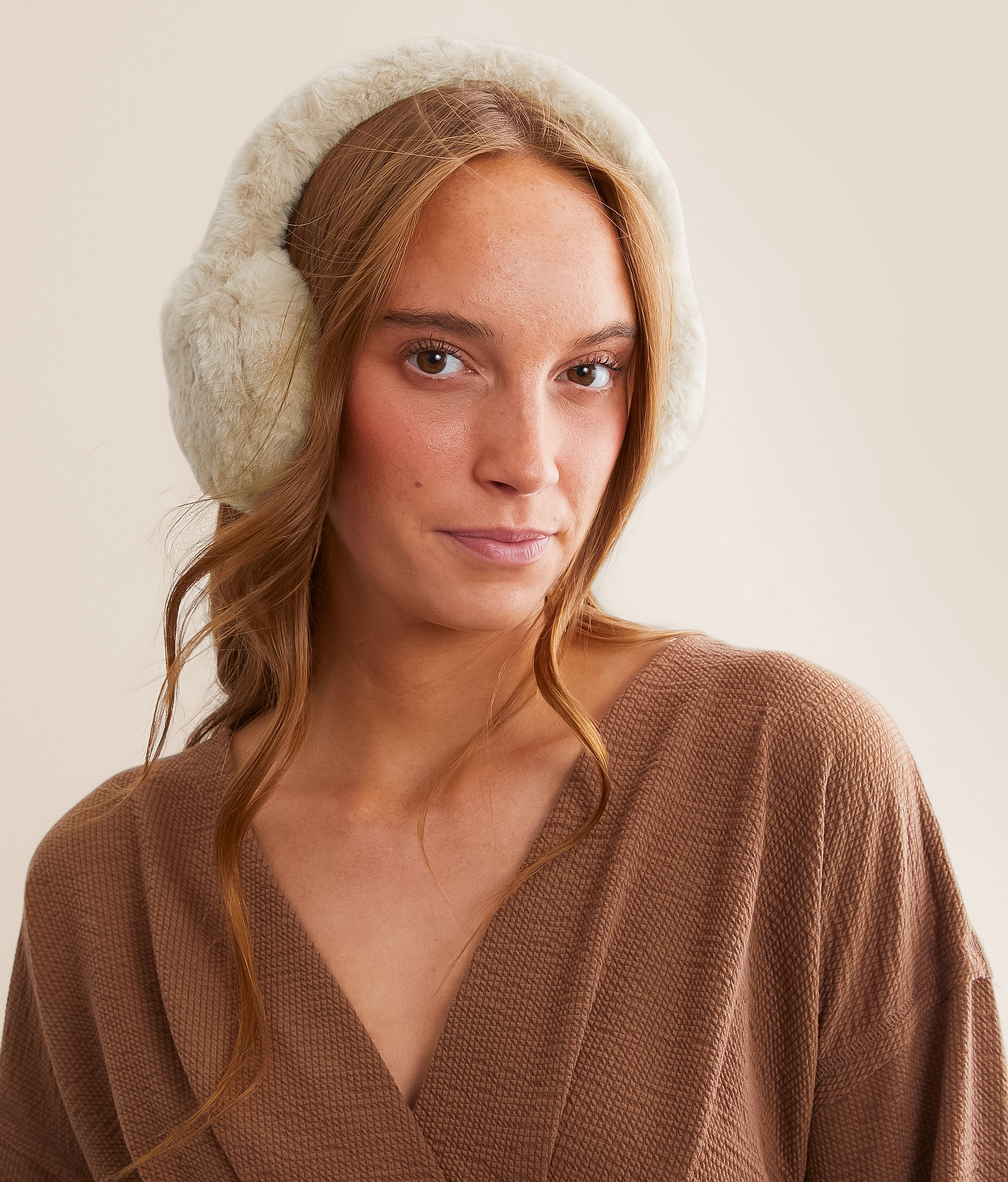 C.C® Faux Fur Earmuffs - Women's Hats in Beige