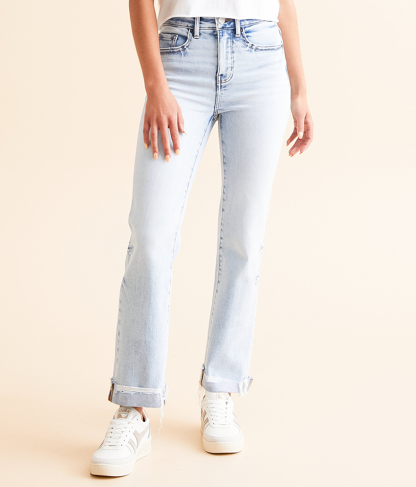BKE Billie Cropped Straight Stretch Cuffed Jean - Women's Jeans in Rainer 2