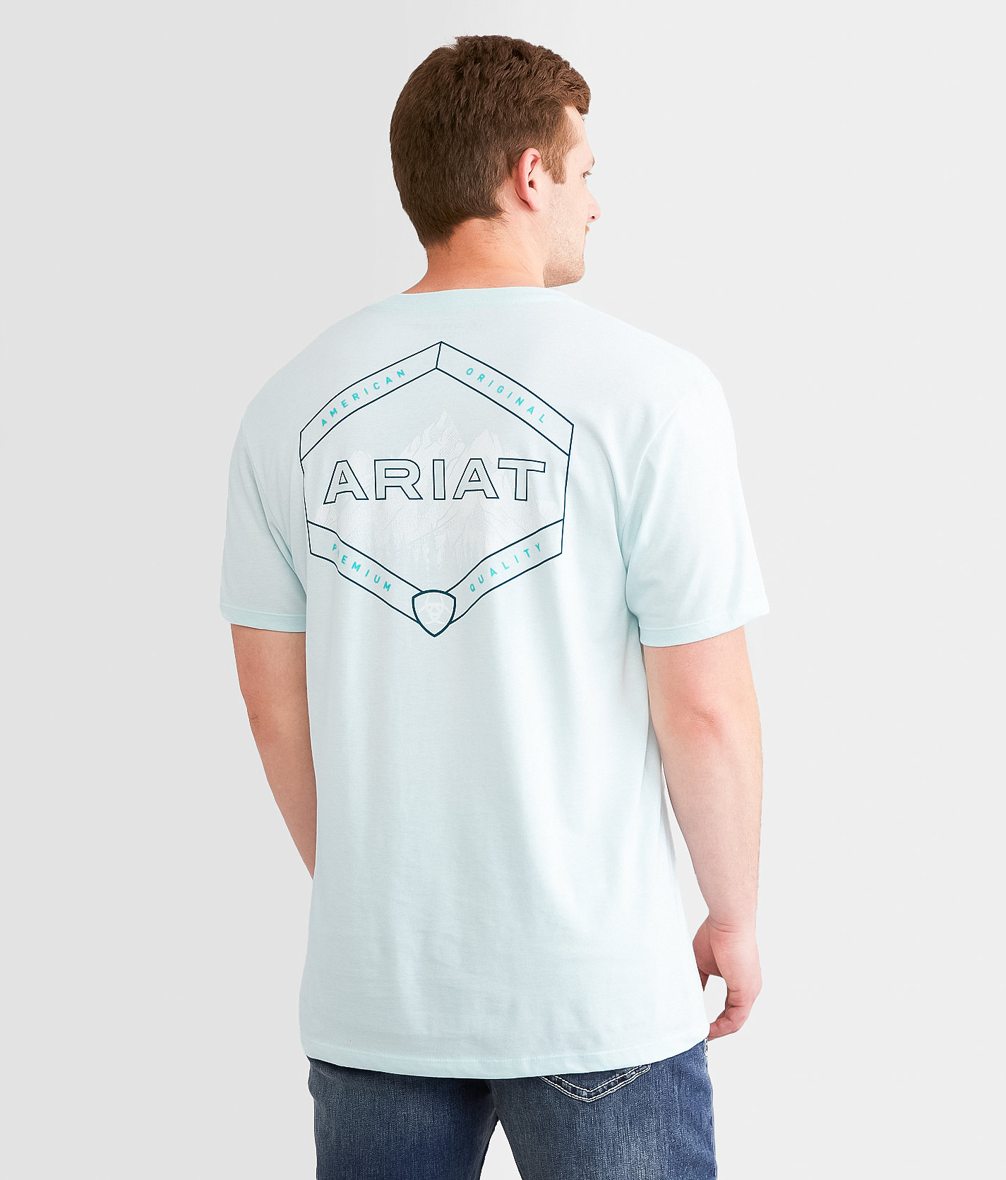 Ariat Dusty Ridge Hex T-Shirt - Men's T-Shirts in Quiet Tide