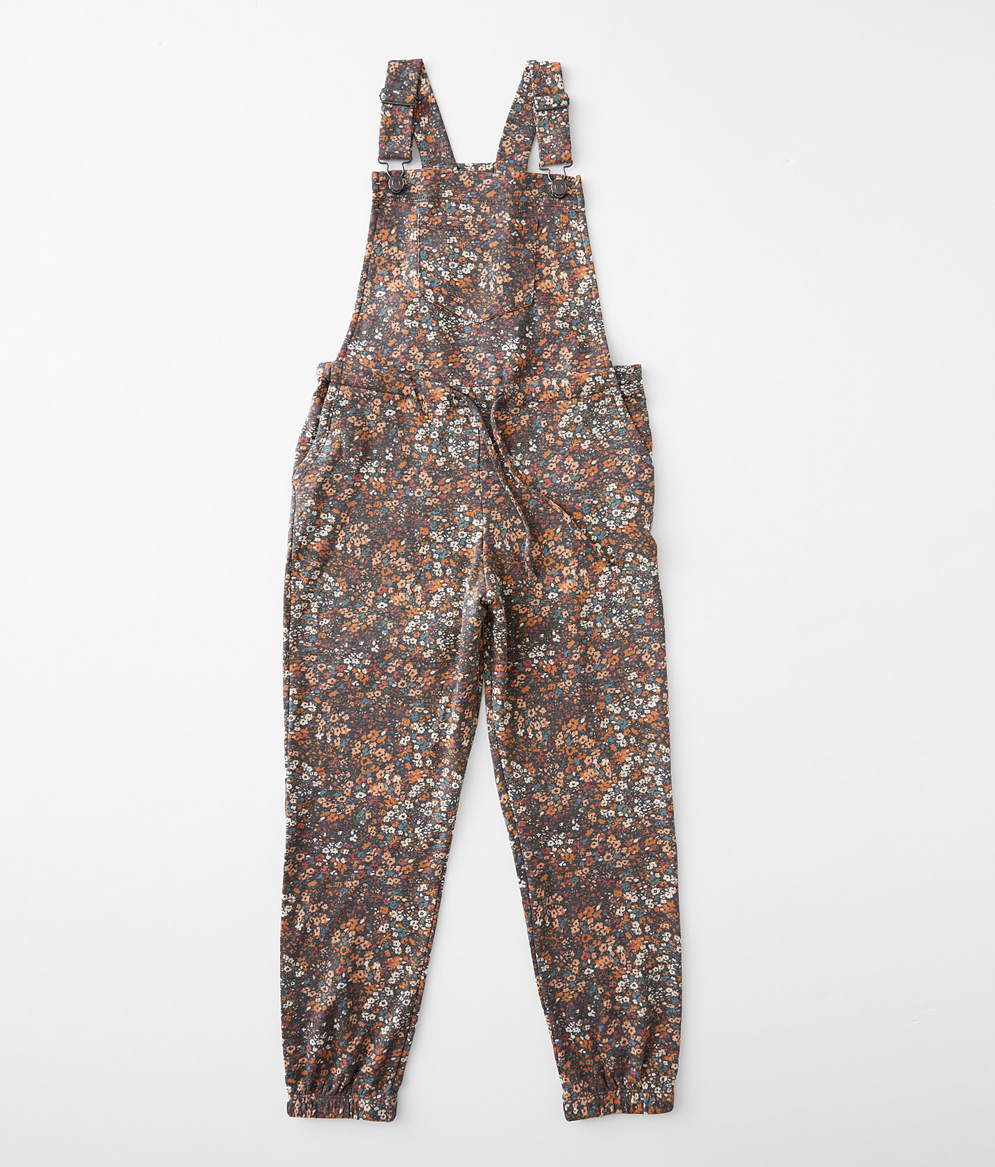 Girls - Willow & Root Floral Print Overalls - Girl's Rompers & Jumpsuits in Blk Moc Blu Flr