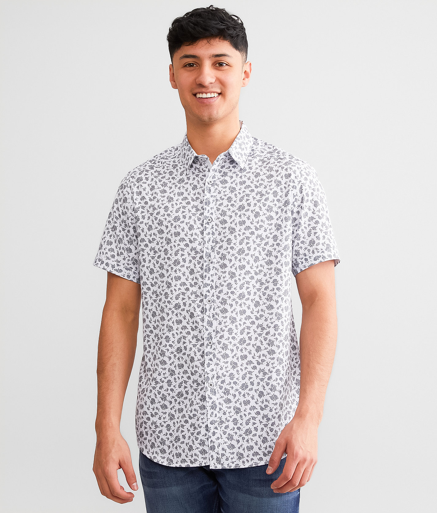 J.B. Holt Floral Standard Performance Stretch Shirt - Men's Shirts in White