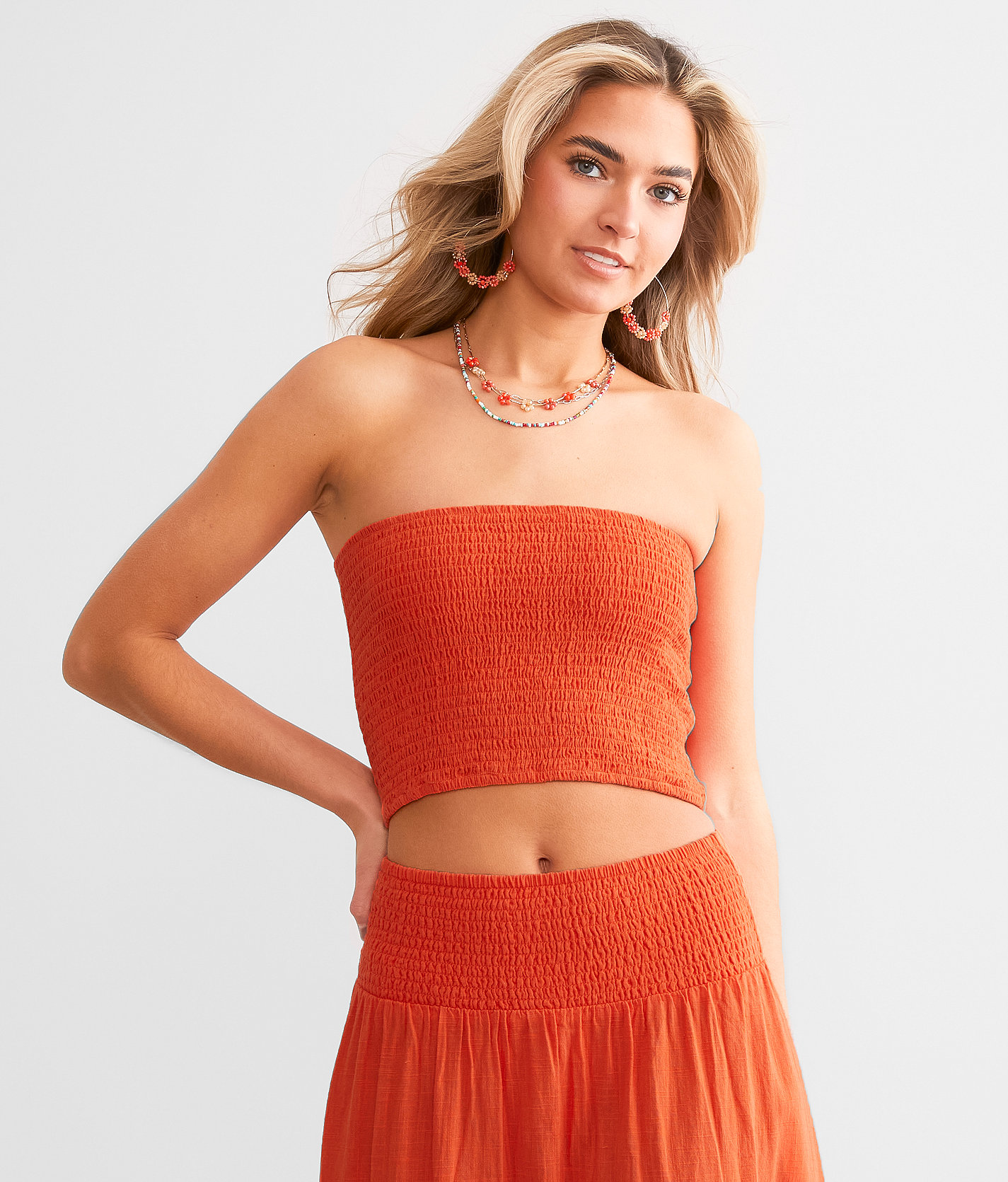 Billabong Keep It Simple Tube Top - Women's Shirts & Blouses in Coral Craze