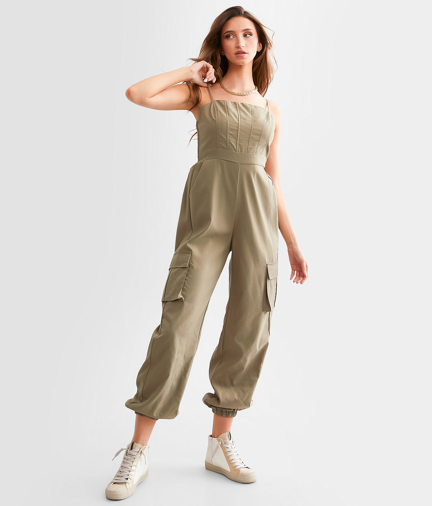 Willow & Root Cargo Jumpsuit - Women's Rompers & Jumpsuits in Olive